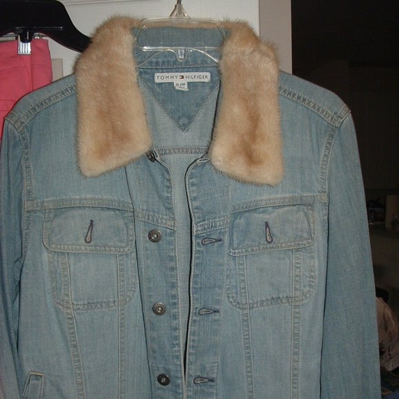 VINTAGE 90s TOMMY HILFIGER JEANS DENIM FADED DISTRESSED JACKET - Picture 5 of 10